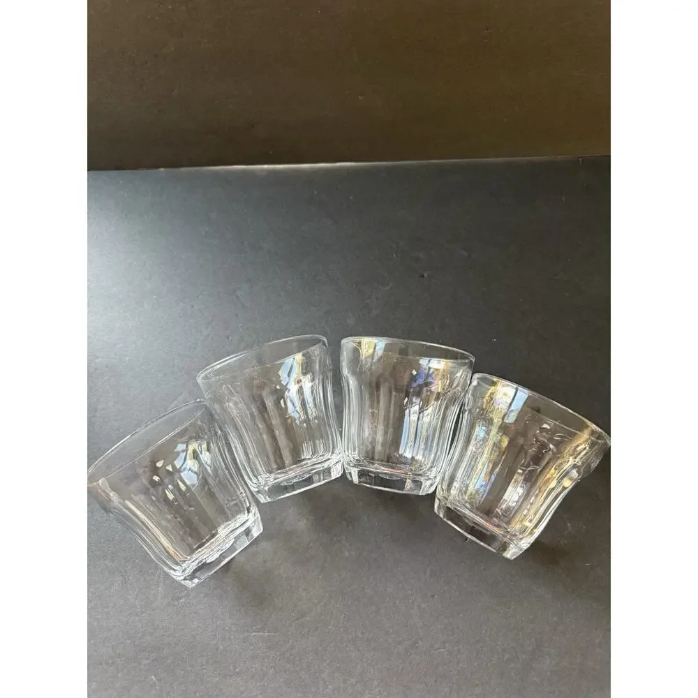 Vintage Palacks Rock Tumbler Glasses Set (4) Clear Barware Cocktail MCM Turkey